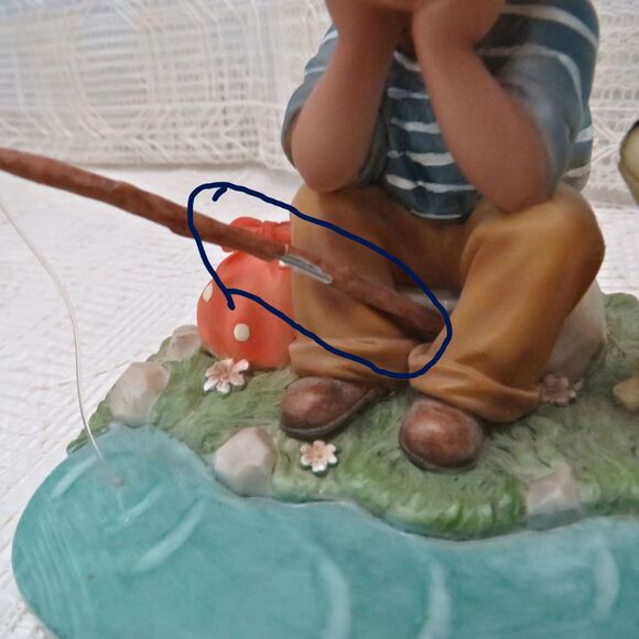 Cloud Works Figurine Sweet Memories 50032 Boy with Dog at Fishing Hole - Picture 2 of 6